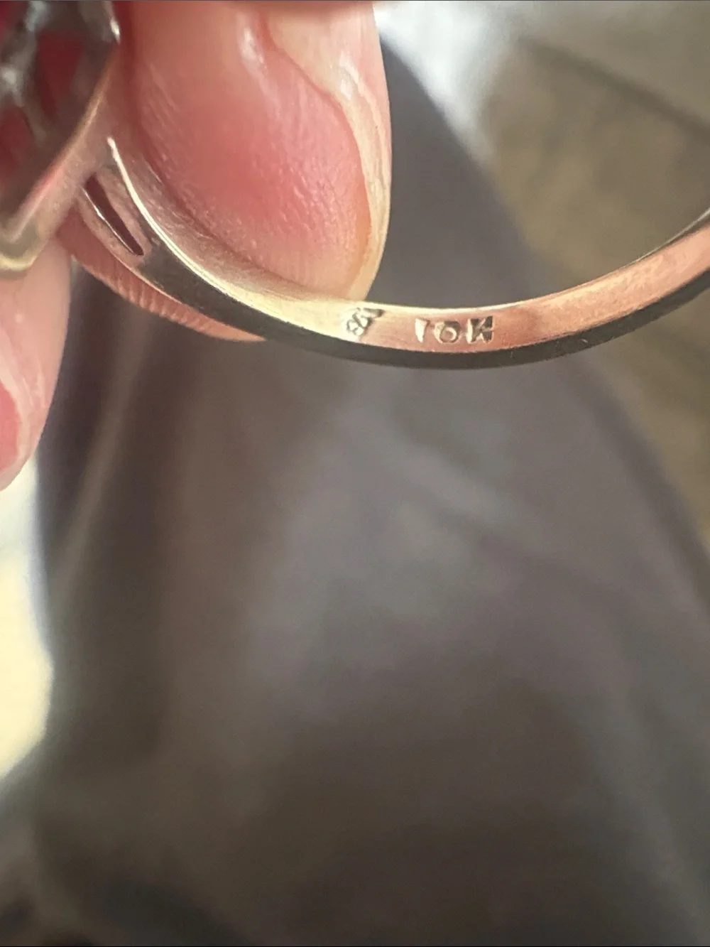 Vintage Signed A&Z 10K White Gold Lab Ruby Cocktail Swirl Ring